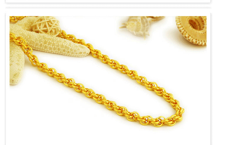 老凤凰386元/克 999足金 时尚泰国珍珠双环扣 男女款黄金项链 财大气