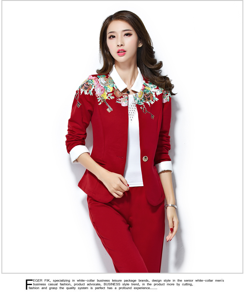 澳奇美2015秋装女装小西服三件套修身显瘦气质运动套装时尚休闲8932 浅灰色 M