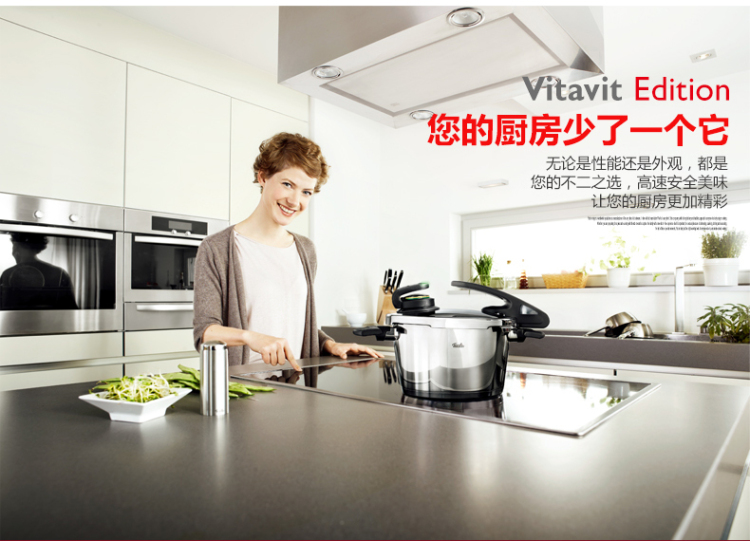 德国菲仕乐Fissler 新味达维专业6升高速快锅一屉 高压锅压力锅