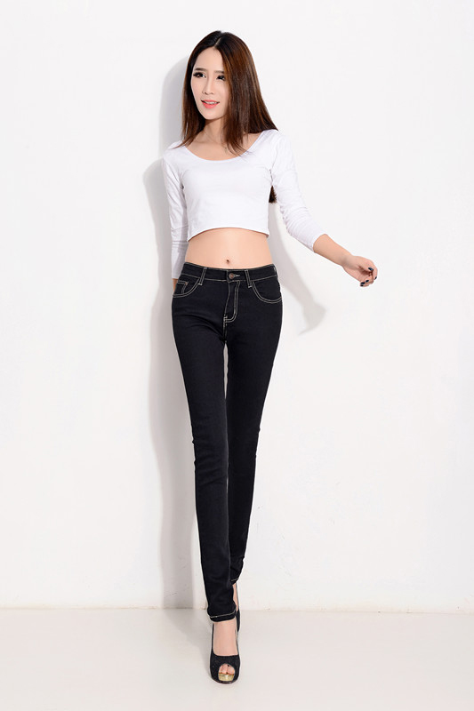 丝蔓妍 2015秋季新款 牛仔裤女小脚长裤 s8088 深蓝色 28码