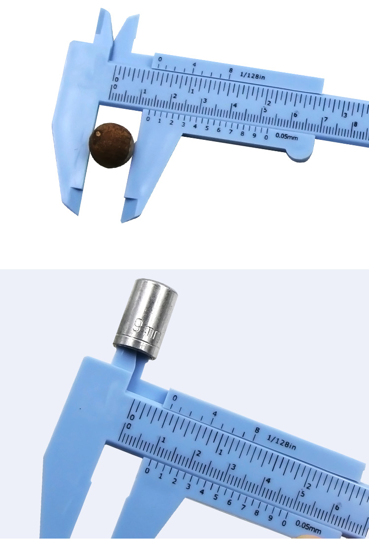 0-150mm塑料游标卡尺 学生卡尺实验教学工具 文玩测量工具 灰色款