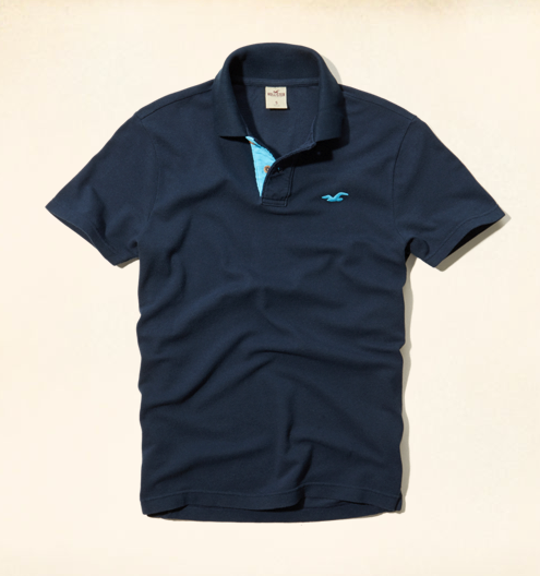 霍利斯特 hollister 男士经典彩色海鸥商标纯色短袖保罗衫 珍珠街