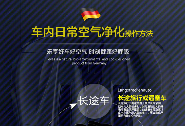 
                                        易卫士 德国进口汽车去甲醛清除剂车内除味喷剂 新车除甲醛喷雾车内异味净化秒杀光触媒包邮 超值2支装                