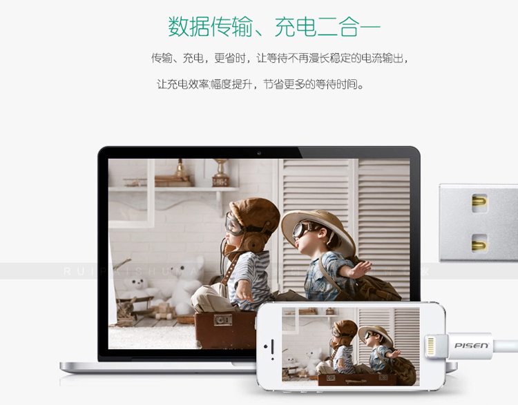 
                                        品胜数据线快充适用于苹果 iphone7/5S/6/6s Plus手机数据线USB充电器线 新版 1米 标配+品胜2A充电器                