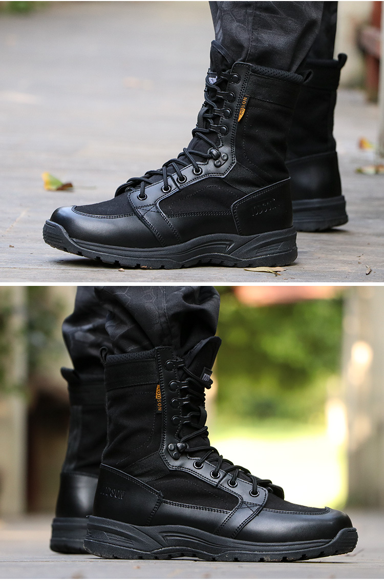 夏季作战靴战术靴轻便透气军鞋 户外作训靴军靴男特种兵07作训靴 黑