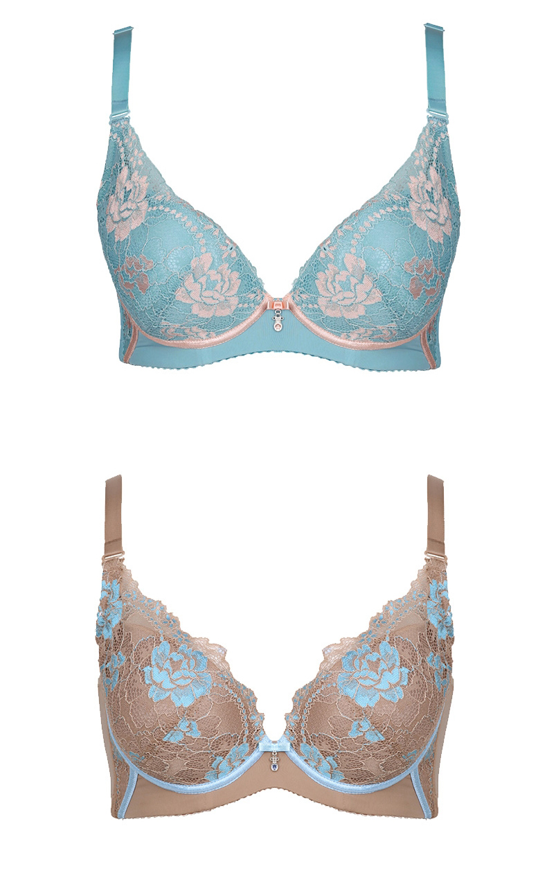 古今文胸正品小胸上薄下厚性感蕾丝集中深v聚拢美背文胸罩内衣女0d871