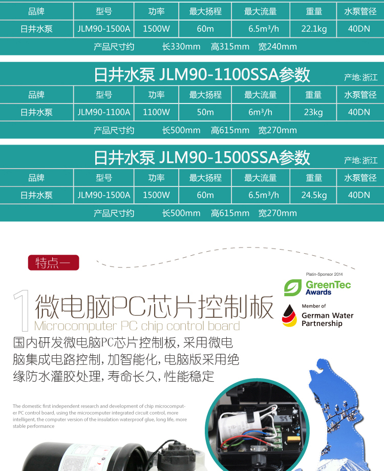 日井自吸泵家用全自动增压泵自来水热水器太阳能加压泵井水河水抽水泵