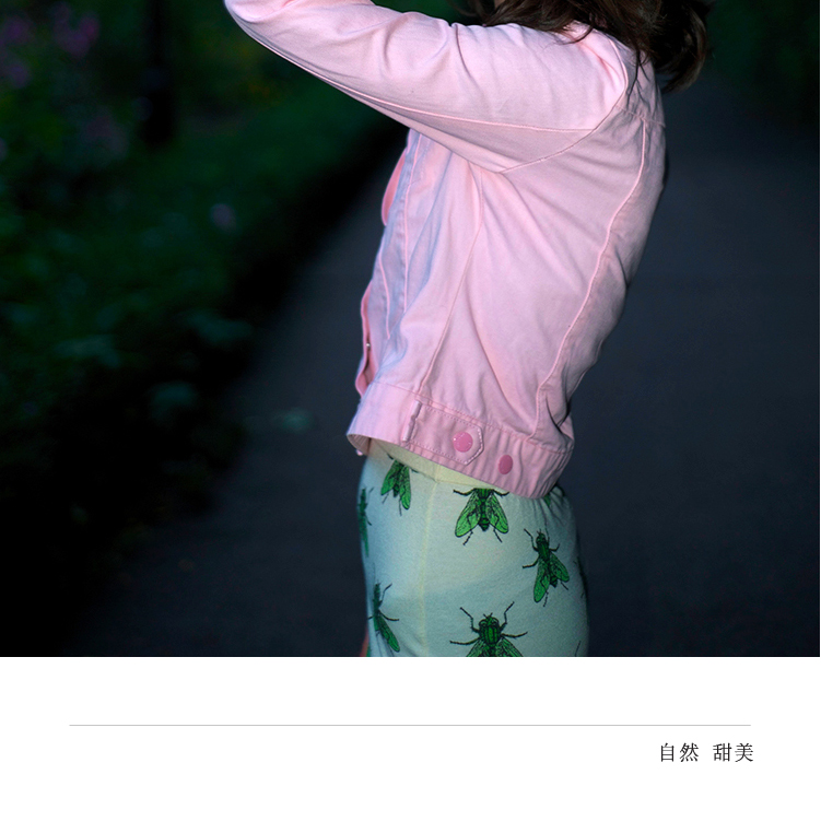 Mordorf2015秋季新款牛仔外套 欧美街头荷叶边短款女 粉红色 XL
