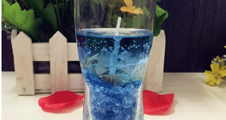 安礼轩浪漫果冻蜡烛海洋清香熏烛光晚餐婚庆情人节 B款薰衣草