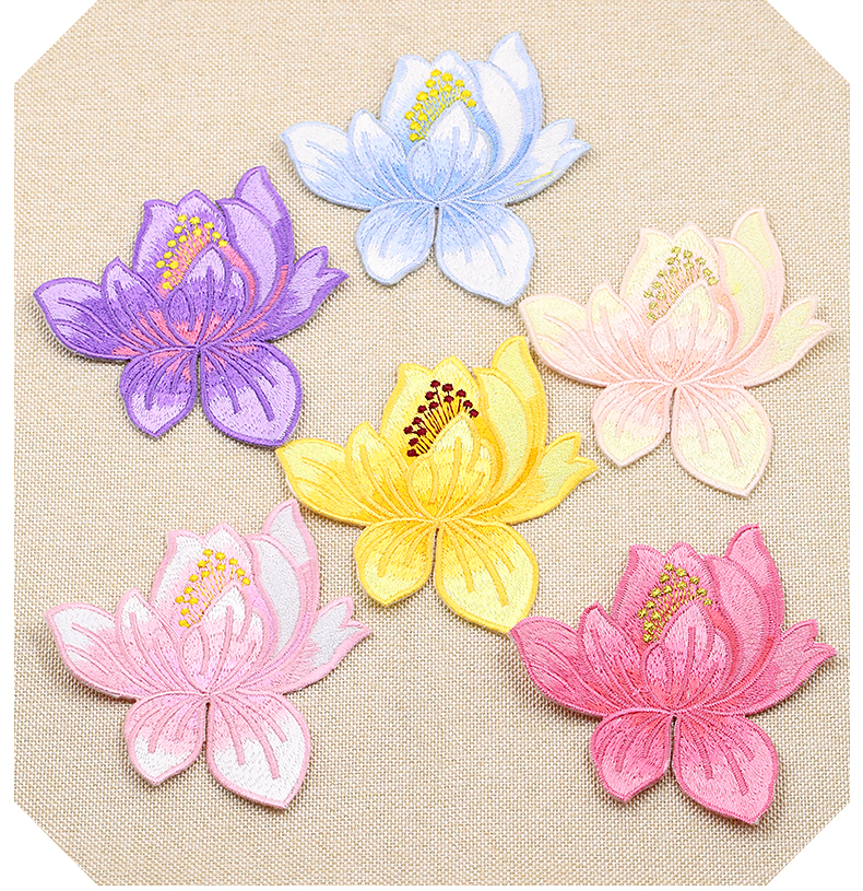 ttt彩色刺绣玫瑰花朵布贴衣服贴布补丁贴花图案绣花贴片补贴小号补洞4