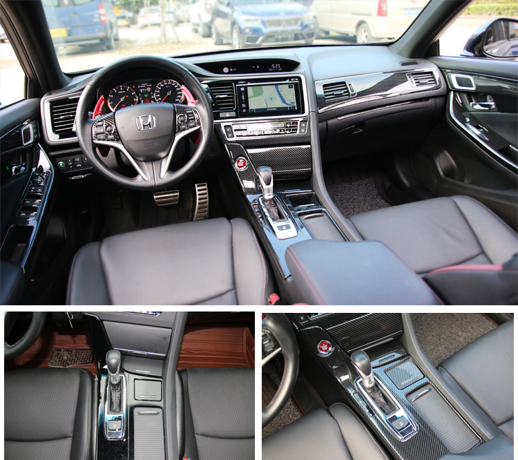 智然界本田1518款思铂睿内饰贴片碳纤中控面板改装贴3d碳纤纹带孔面板