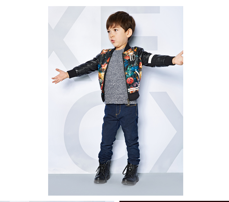 gxf2015新款秋装童装男童皮衣儿童皮外套中大童上衣皮夹克韩版潮 1002