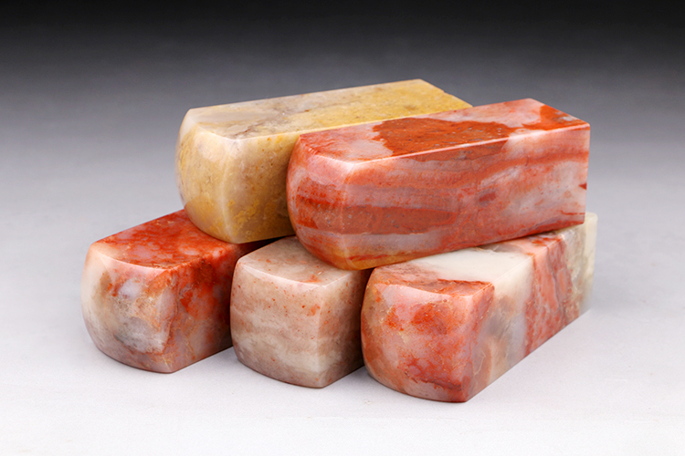 老挝石篆刻印章石料印石批发章料石头圆顶姓名书法书画章3x3x8cm温妤