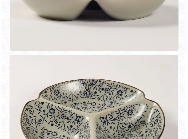 景德镇陶瓷瓜果盘零食点心盘青花分格水果拼盘餐盘仿古盘子小菜盘厨房