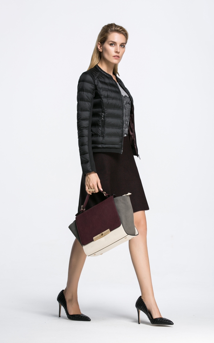 女装 羽绒服 思莱德(selected) 思莱德selected女士针织拼接修身版