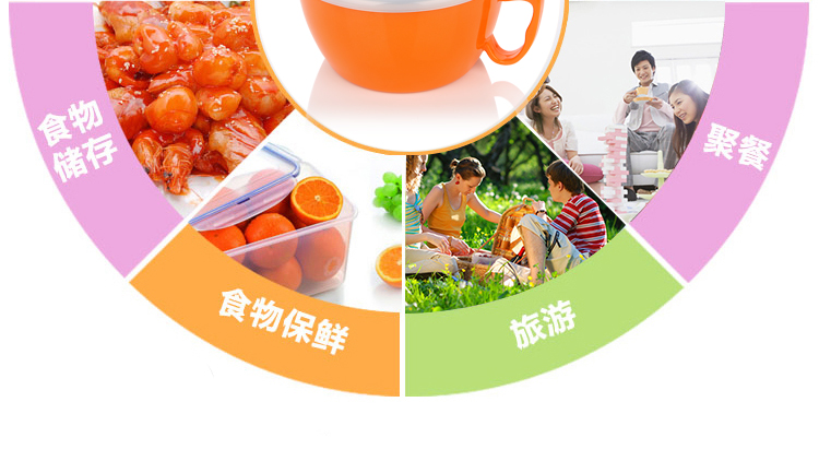 汇康 韩式泡面碗 学生保温饭碗 保鲜盒大号便当不锈钢碗 方便面碗 橙色粉色2个装