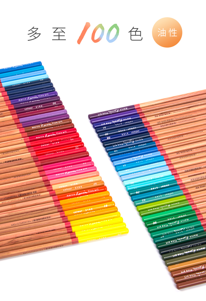 马可铁盒油性彩铅3100雷诺阿专业油性彩铅油性彩色铅笔礼品铁盒310048