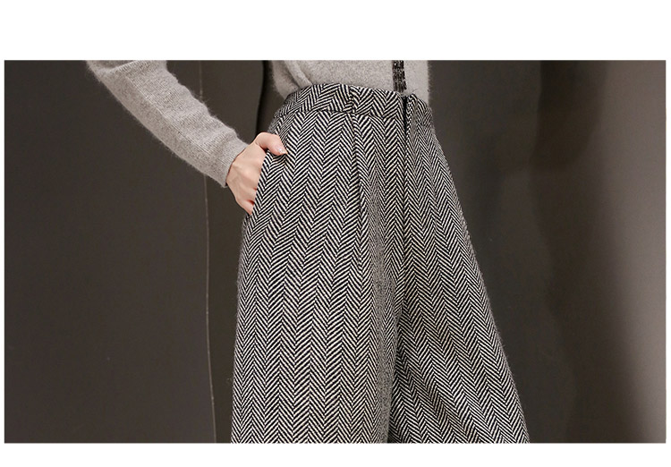 洛泽 2015秋冬新款韩版复古高腰宽松显瘦阔腿裤女裤子 图片色 L