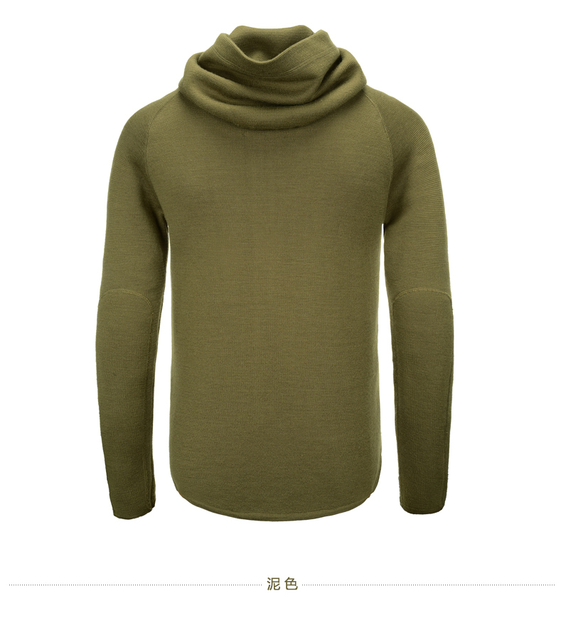 军迷用品罗马执政官羊毛衫休闲毛衣修身开衫保暖外套连帽针织衫 泥色