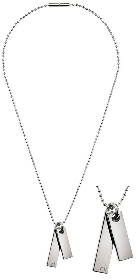 calvin klein 卡尔文·克莱恩 女士方形吊坠项链 kj06bn0101 银色 f