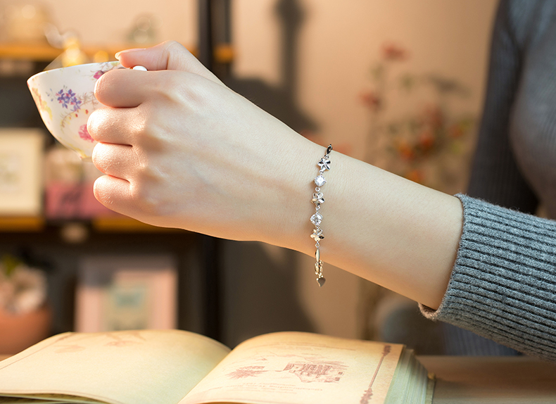 维艺坊 925银手链女韩版简约日韩手饰品银饰首饰生日礼物送女友闺蜜