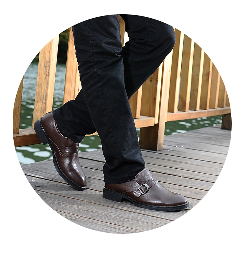 邦楚仕bcs秋季英伦尖皮男鞋男士休闲百搭商务正装皮鞋潮 13007 黑色