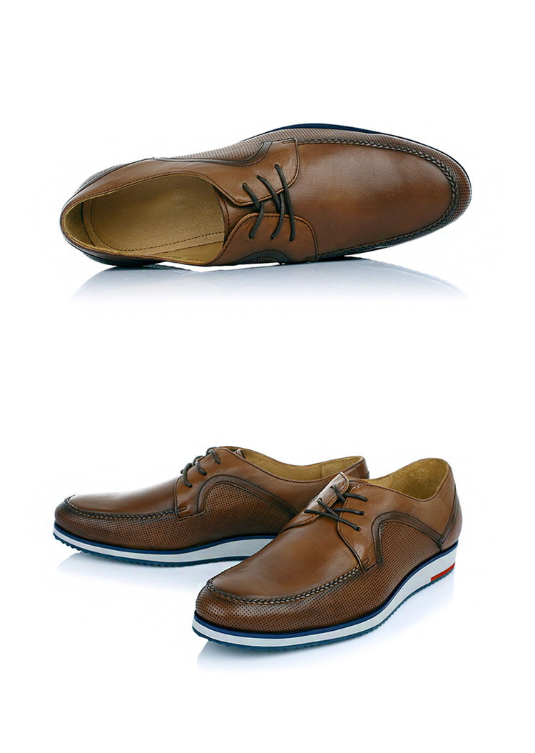 男鞋商务休闲鞋新品商务正装皮鞋舒适套脚耐磨男式皮鞋真皮 红棕色 43