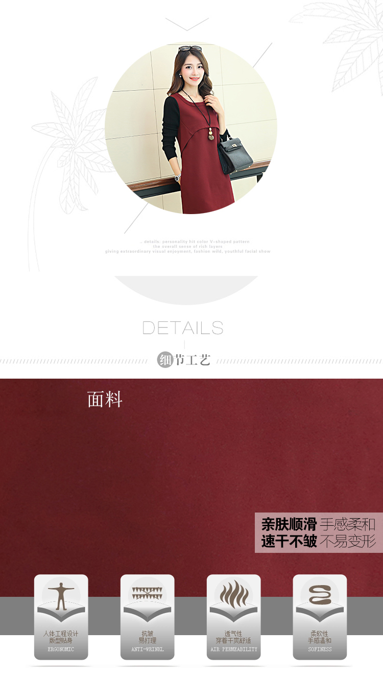 本千2016韩版春夏装新款棉麻连衣裙女装宽松大码显瘦裙子潮 优雅枣红 XXL