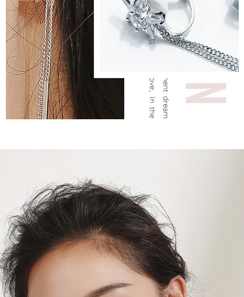 Dairuo No-Earring Ear Clips for Women, Long Tassel Design, Face-Slimming Effect, Practical Ear Studs, Versatile Daily Wear Jewelry, Gift Idea 15