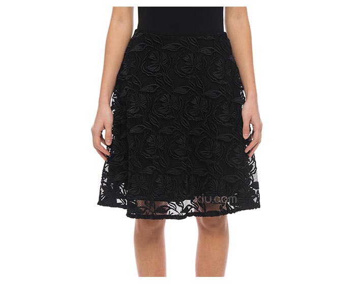 dior 迪奥 蕾丝散摆半身裙 6c24308am527 黑色 38