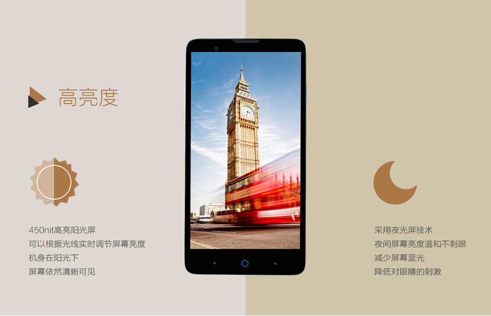 中兴（ZTE）N928DT 移动4G 智能手机 前黑后白