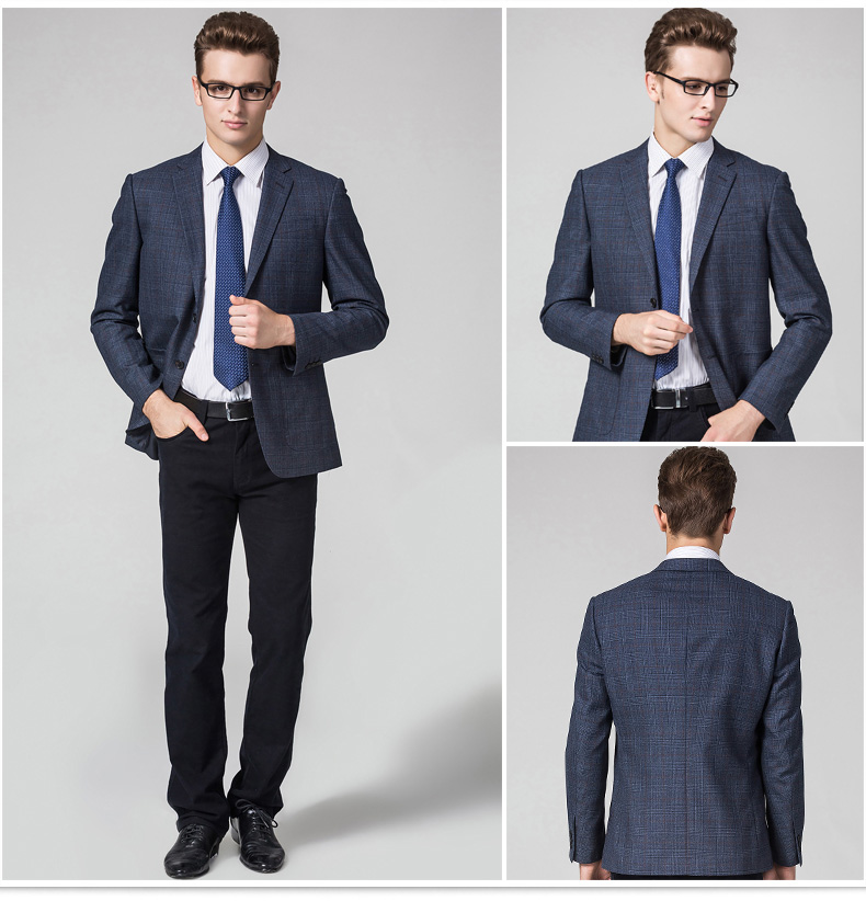 恒源祥2015秋冬新款男士西服职业正装 中年商务休闲新郎装外套男 如图