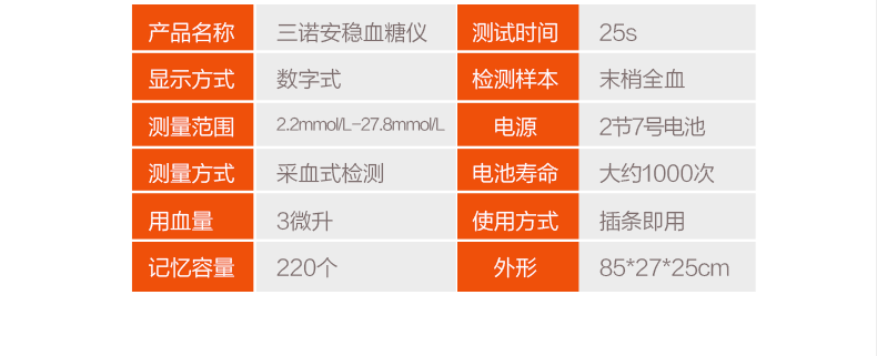 三诺(sannuo)安稳套装(血糖仪 100条独立装试纸 100支采血针)