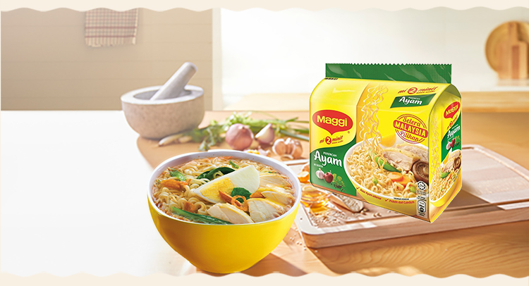 马来西亚直邮 美极/maggi 2分钟方便面 鸡汤口味 385g*4袋_现价-1元