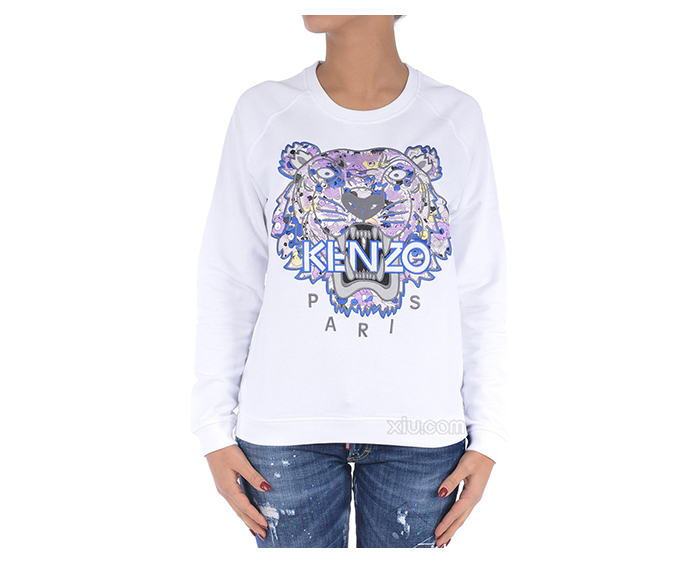 kenzo 高田贤三 女士老虎图案纯棉t恤 白色 l【图片 价格 品牌 报价】