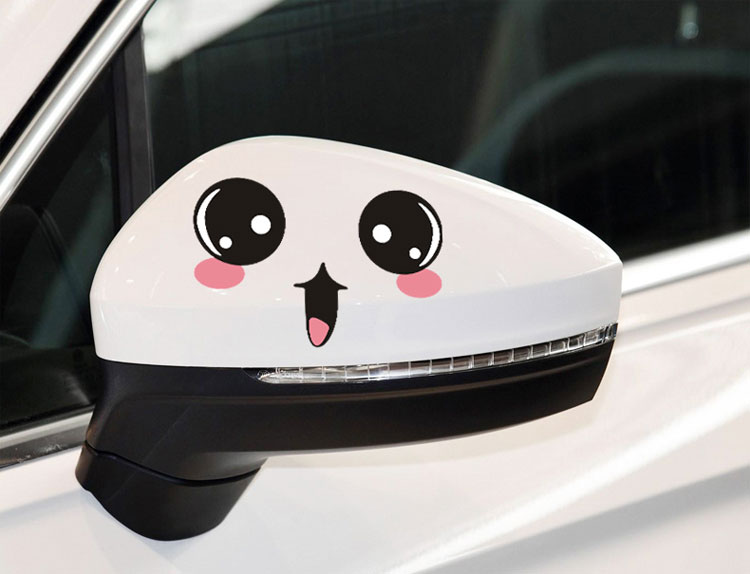格林卡汽车贴纸个性车贴装饰贴可爱眼睛后视镜贴遮挡划痕贴花眨眼款