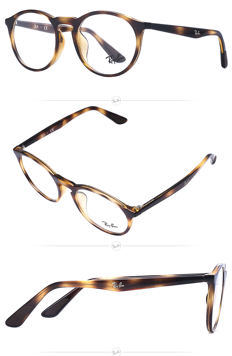 rayban雷朋光学镜框圆形注塑全框大方复古近视镜框0rx7145d可定制5620