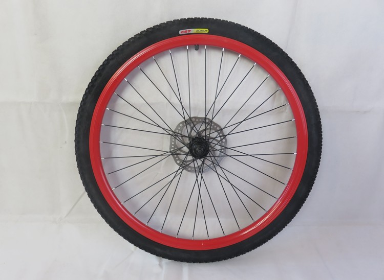 26寸山地自行车轮组轴承轮毂快拆车轱辘碟刹v刹前后轮铝合金轮圈zj1