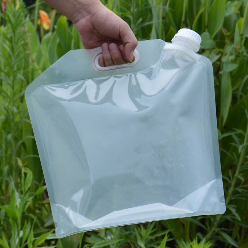 6l户外饮水袋便携式折叠骑行登山大容量车载透明塑料水袋 6l透明 1个