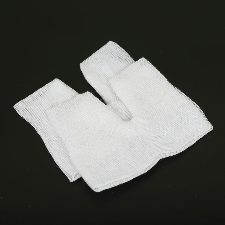 振德纱布德洁纱一次性医用开口纱布块纱布片消毒v型剪口缝纫气切纱布