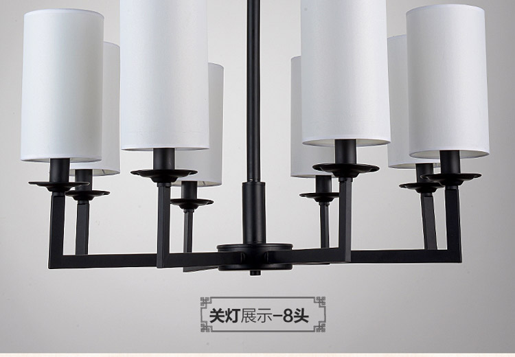 灯影照明 新中式吊灯 客厅灯 现代简约中式灯具 卧室餐厅吊灯具灯饰 D15008 六头/红色