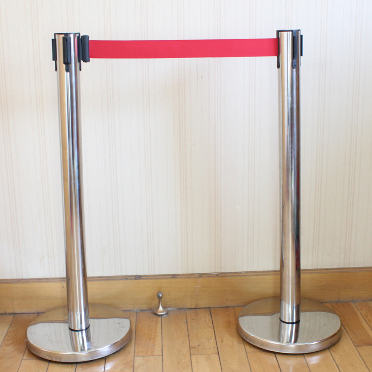 护栏杆2米伸缩隔离带1米线围栏杆座警戒线 银行商场单位隔离线护栏 钛