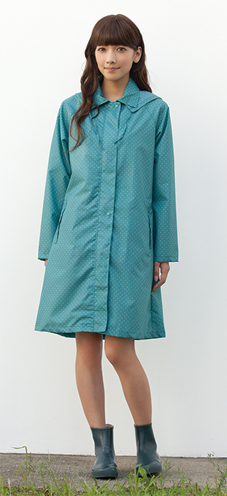 【防晒防雨防风】日本w.p.c正品轻薄时尚风雨衣-针点A字款-R-1039胸围103cm 绿色