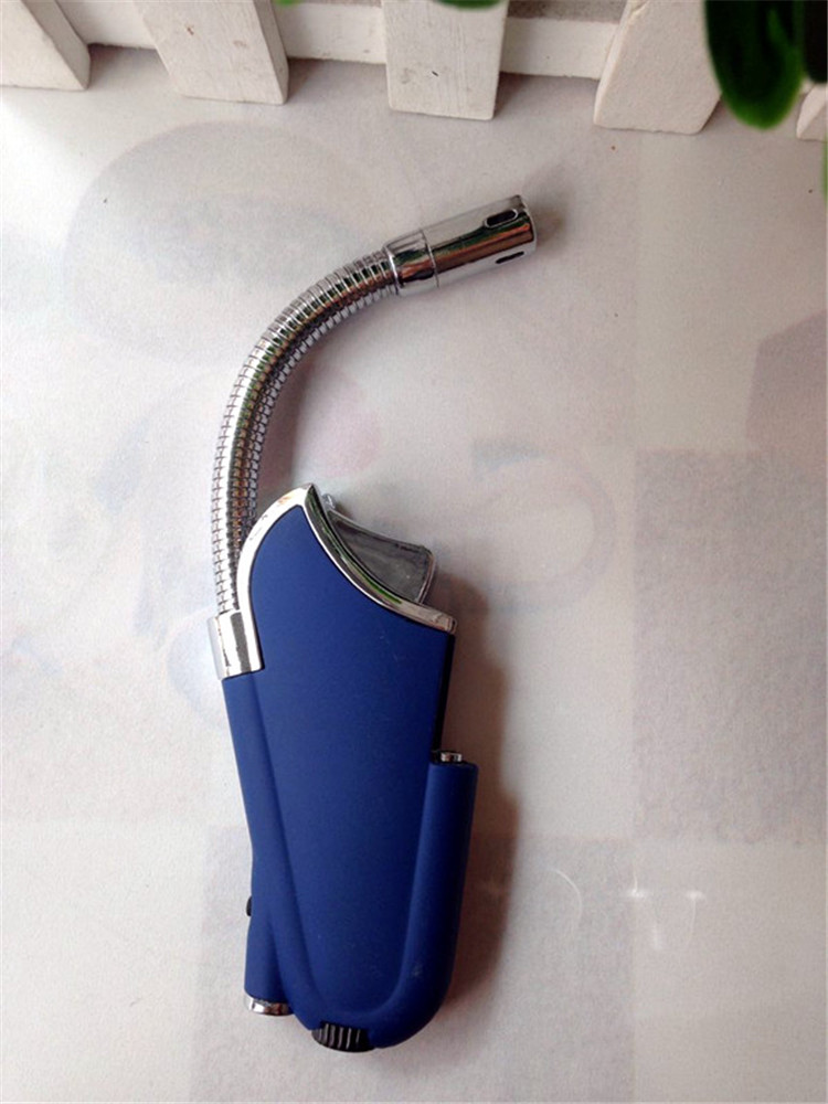 创意打火机★点火枪弯头打火机带灯360度可任意弯曲点专用烟斗打火机