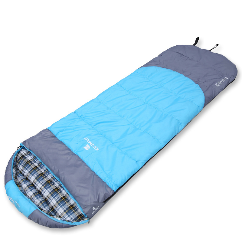 户外睡袋 户外野营睡袋 成人春夏轻薄信封式纯棉睡袋 蓝色 如图
