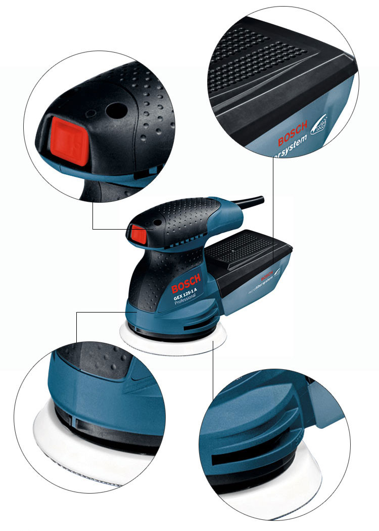 博世(bosch)偏心砂磨机gex125-ae砂纸机 墙面打磨机研磨机砂光机 高效