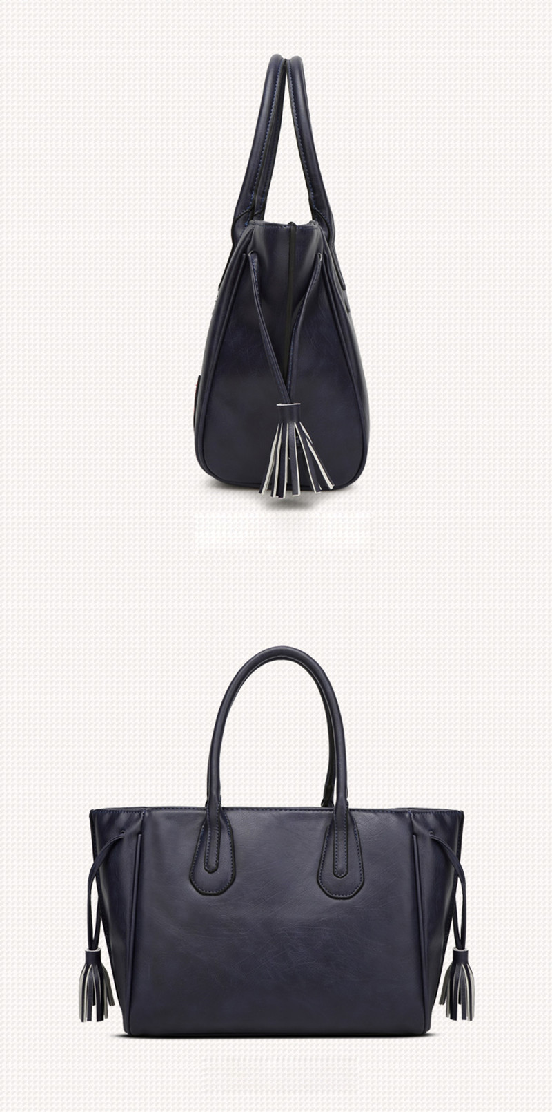 flipped斐莉德 日韩休闲青年女包手提拉链简约逛街斜挎单肩包 藏蓝色