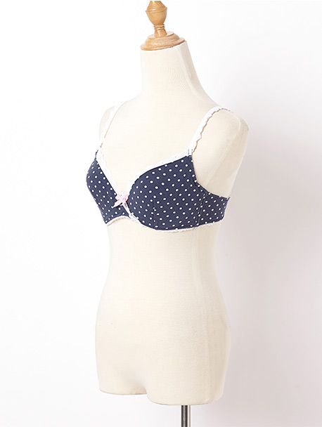 的诱惑蓝色幻想系列复古舒适超薄款少女文胸v型性感女士内衣 蓝底白条