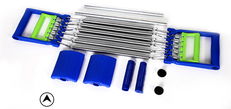 美力信 拉力器男弹簧扩胸器臂力器握力器家用 加强款六弹簧三用拉力器