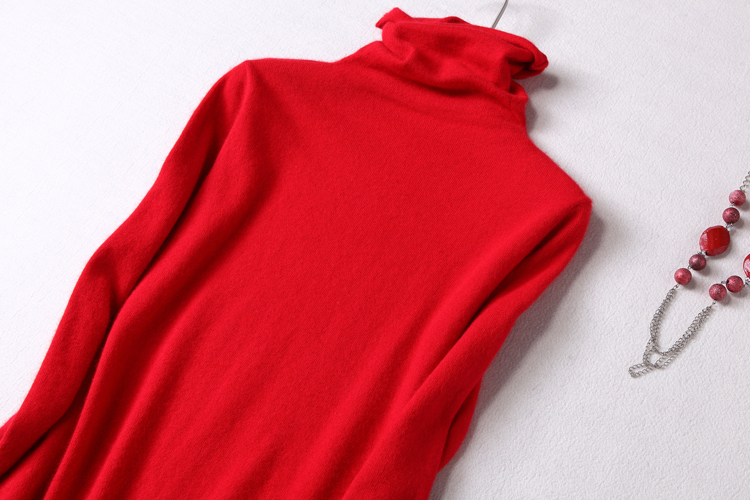 雪芙绒 冬季新款羊绒衫女士纯色中长款自由领 时尚简约百搭毛衣羊毛衫